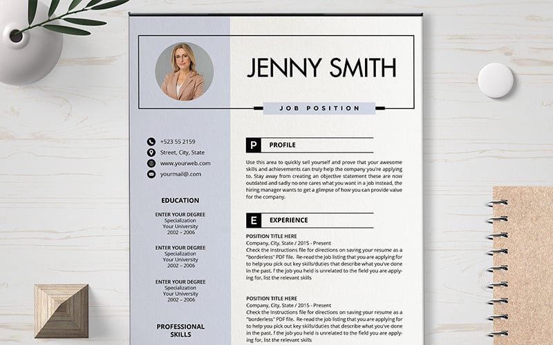 Plantilla de currículum de Jenny