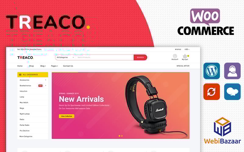 тема электронного многоцелевого магазина woocommerce