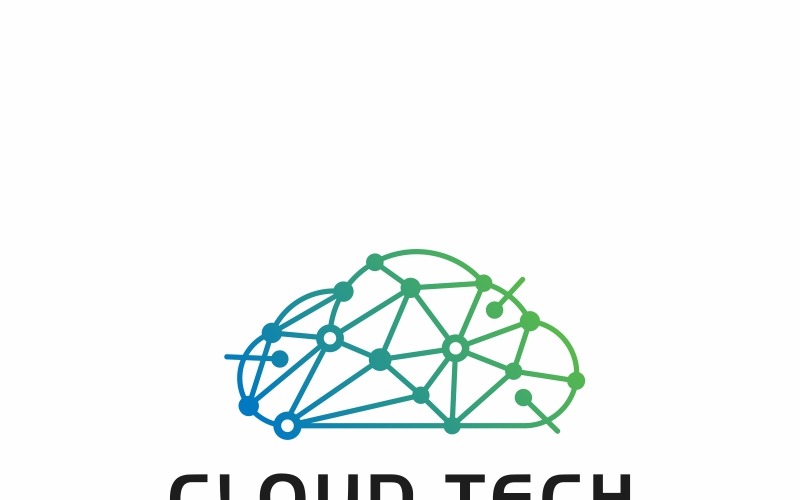 Download Шаблон логотипа "Cloud Tech Logo Template" / Cloud Tech Logo Template - Шаблон логотипа на тему графика app application cloud computing network share computer connect developer fast flash host hosting internet logo media mobile online phone server