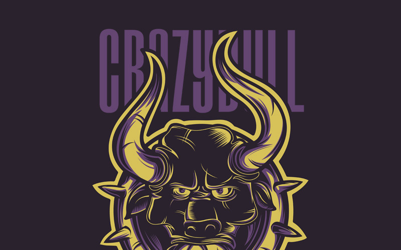 Download T-shirt Design "Crazy Bull - T-shirt Design" / Crazy Bull - T-shirt Design - T-shirt Design на тему графика illustration t-shirt design artwork apparel merch fashion style creative artistic custom dope streetwear bull energy dark squad team member
