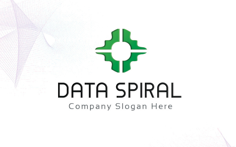 Download Шаблон логотипа "Data Spiral Logo Template" / Data Spiral Logo Template - Шаблон логотипа на тему графика brand branding communication company concept connection creative design data logo database hosting different digital fresh idea fruit host id identity