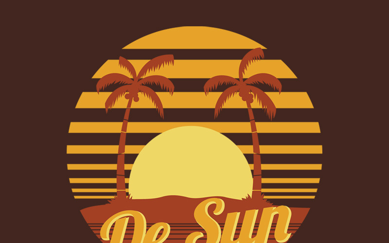 Download T-shirt Design "De Sun Rise - T-shirt Design" / De Sun Rise - T-shirt Design - T-shirt Design на тему графика illustration t-shirt design artwork apparel merch fashion style creative artistic custom dope streetwear holiday beash team official vacation plan orange