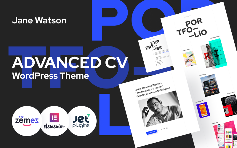 Jane Watson - CV Resume WordPress Theme for Personal Portfolio & Professional Profile Website