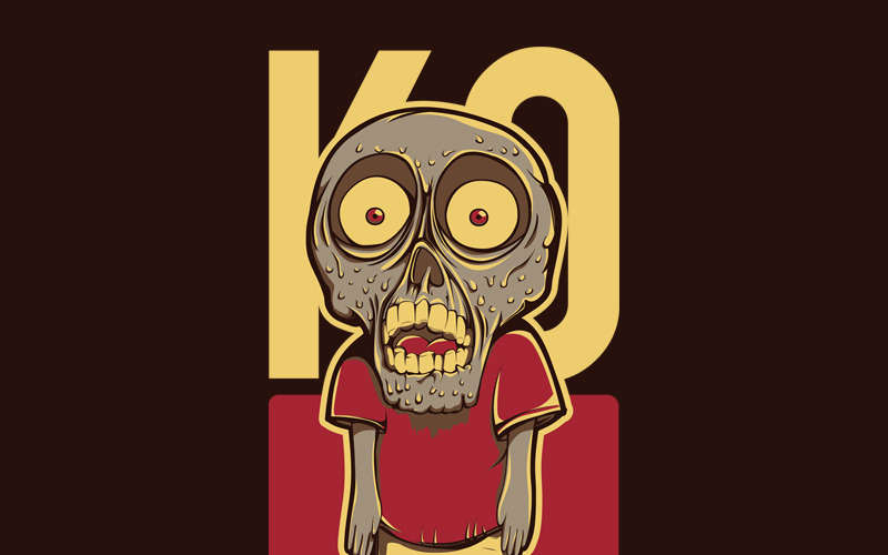 Download T-shirt Design "Little Zombie - T-shirt Design" / Little Zombie - T-shirt Design - T-shirt Design на тему графика illustration t-shirt design artwork apparel merch fashion style creative artistic custom dope streetwear zombie mascot cute little funny undead red