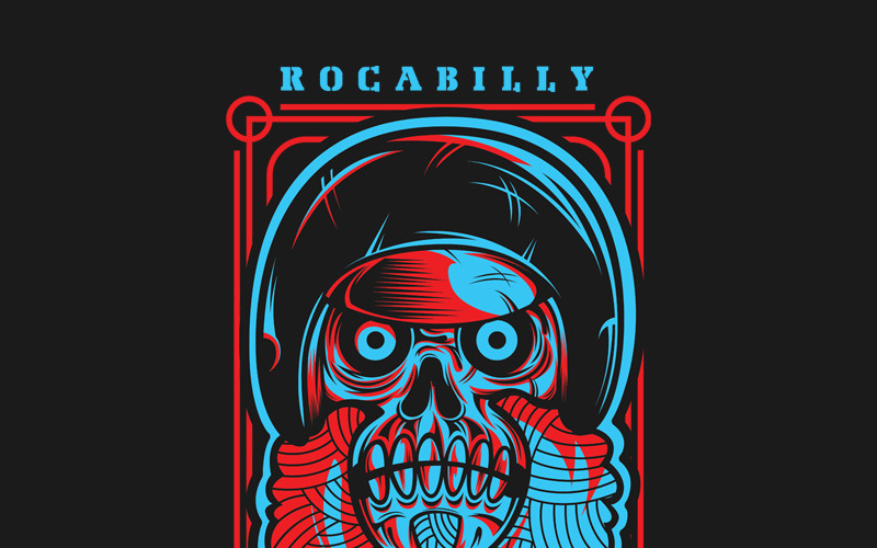 Download T-shirt Design "Rockabilly Extended - T-shirt Design" / Rockabilly Extended - T-shirt Design - T-shirt Design на тему графика illustration t-shirt design artwork apparel merch fashion style creative artistic custom dope streetwear motorhead club squad skull rockabilly vehicle street