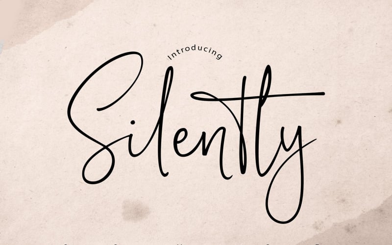 Silencieusement | Police cursive d'écriture manuscrite