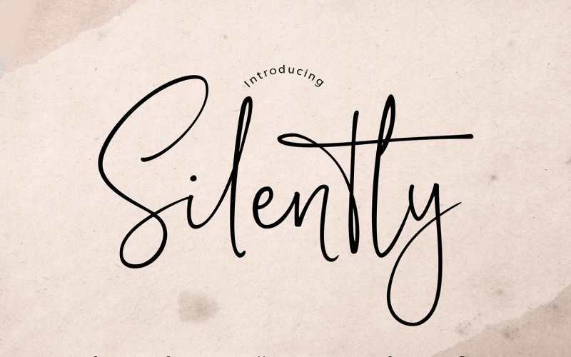 Silenciosamente | Fonte cursiva de escrita à mão