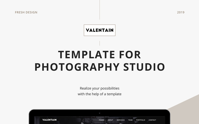 Valentain - modelo de página de destino de estúdio de fotografia