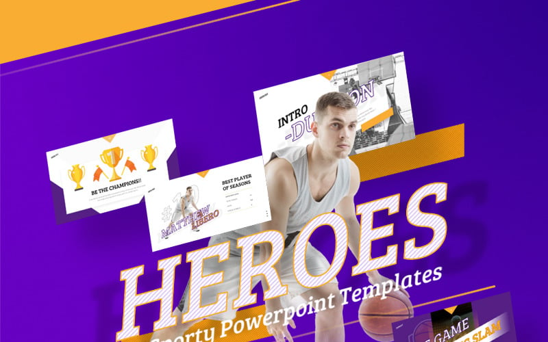 Heroes Creative Sport PowerPoint-Vorlage für Präsentationen