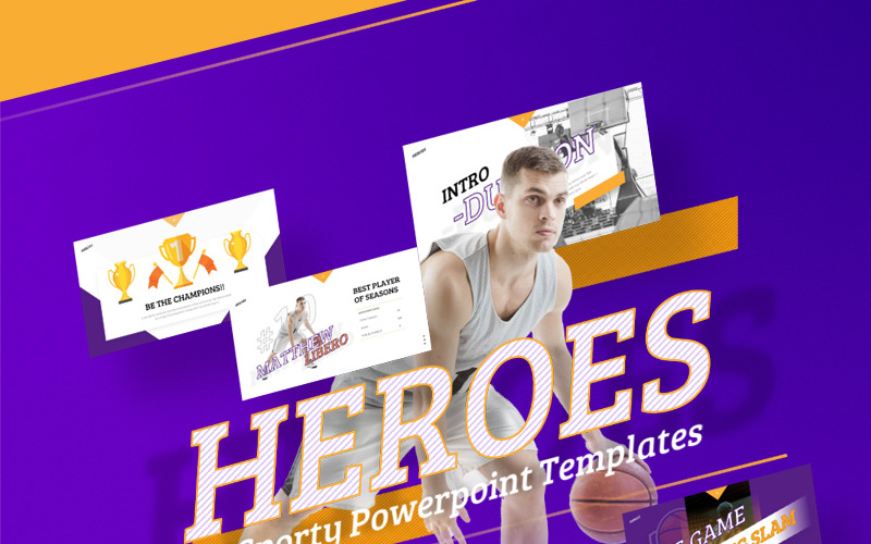 Modello di presentazione PowerPoint di Heroes Creative Sport