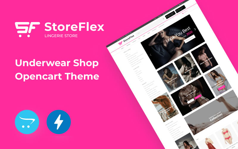 Шаблон сайта StoreFlex Lingerie для шаблона OpenCart магазина нижнего белья