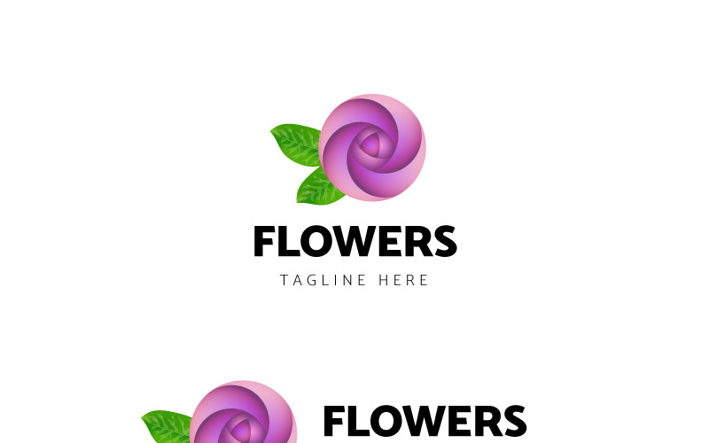 Download Шаблон логотипа "Flower Shop Logo Template" / Flower Shop Logo Template - Шаблон логотипа на тему графика flower accessories rose pink ecommerce logo shop