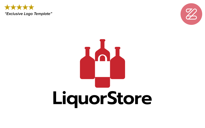 Download Шаблон логотипа "Liquor Store Logo Template" / Liquor Store Logo Template - Шаблон логотипа на тему графика liquor store wine bottle party drink shop shopping bag clever negative space logo trend smart template editable vector brand identity
