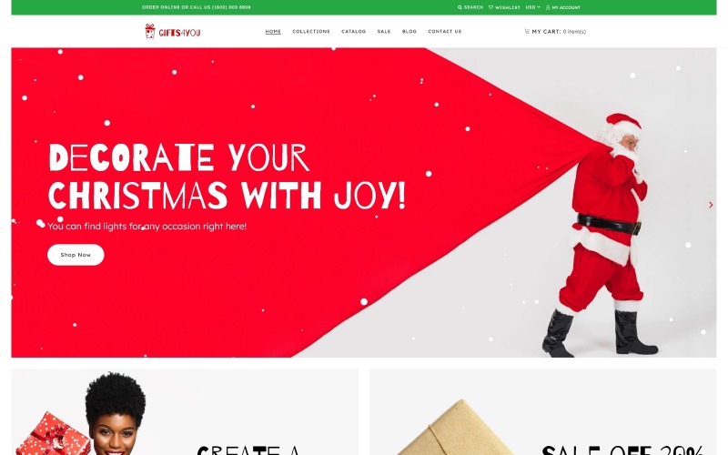 Магазин різдвяних подарунків Shopify Theme