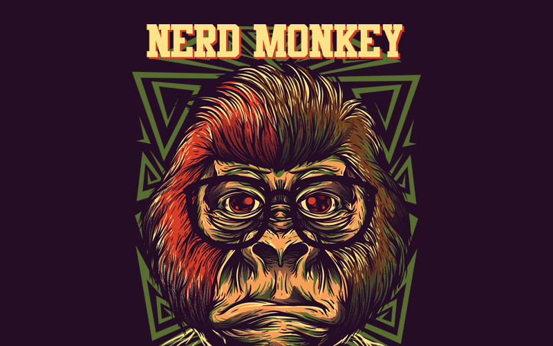 Nerd Monkey - Дизайн футболки