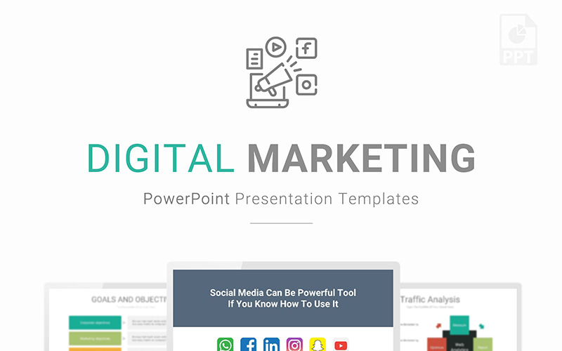 PowerPoint-Vorlage für digitale Marketingpräsentationen