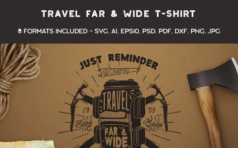 Travel Far & Wide - projekt koszulki