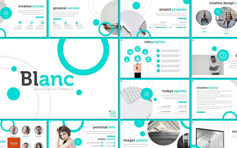 Blanc PowerPoint şablonu