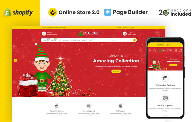 Callisters Gift Store Shopify-thema