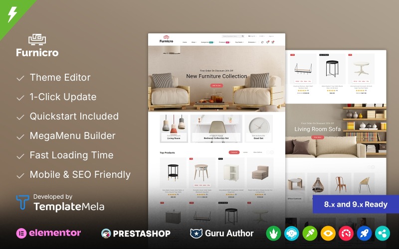 Furnicro - Thème PrestaShop pour la boutique de meubles