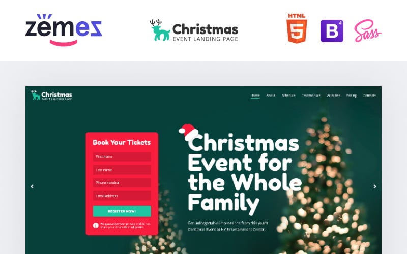 Lintense Christmas - HTML-bestemmingspaginasjabloon voor wintervakantie