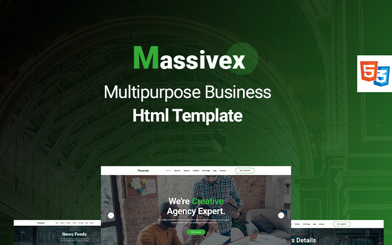 Massivex - багатоцільовий шаблон цільової сторінки для бізнесу
