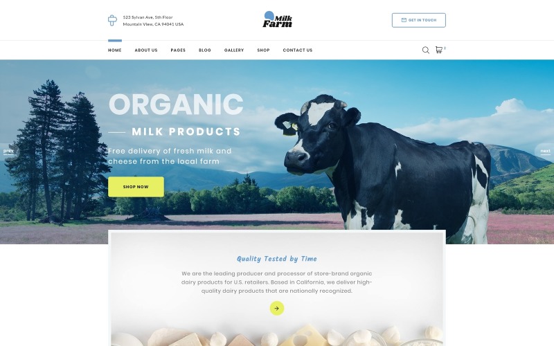 Milk Farm - шаблон сайта молочной фермы