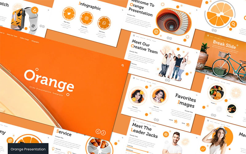 Orangefarbene PowerPoint-Vorlage