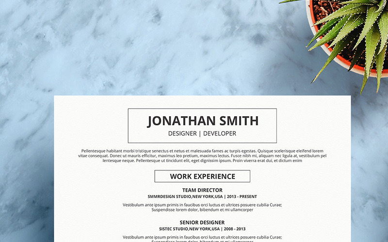 Download Резюме "Jonathan Smith Designer v06 Resume Template" / Jonathan Smith Designer v06 Resume Template - Резюме на тему графика interview corporate application cv employment business resume elegant vector company minimalist design paper modern document template job letter creative word