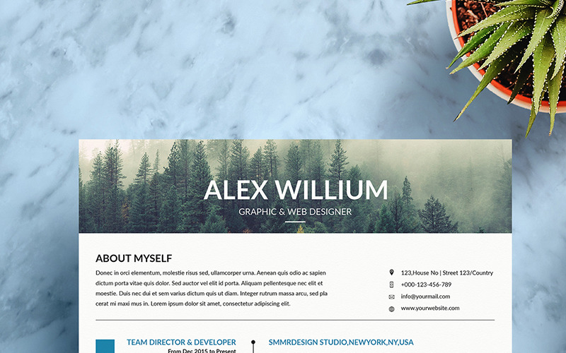 Download Резюме "Smmrdesign  v01 Resume Template" / Smmrdesign  v01 Resume Template - Резюме на тему графика a4 classic clean resume curriculum vita cv template data easy fresh letter microsoft word minimalist printable psd simple 2_page