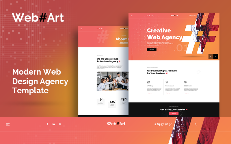 WebArt - Modello PSD creativo semplice di web design