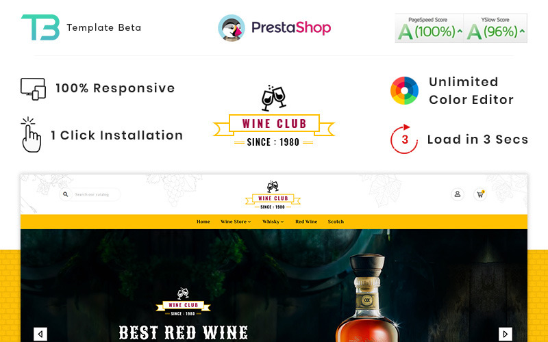 Wine Club - Thème PrestaShop pour Wine Samuglar store