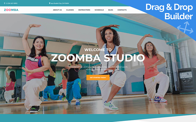 Zoomba Dance Studio Moto CMS 3 Шаблон