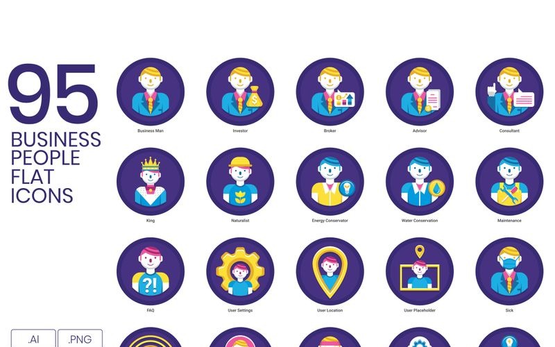 Download Набор иконок "85 Business Icons - Orchid Series Set" / 85 Business Icons - Orchid Series Set - Набор иконок на тему графика 