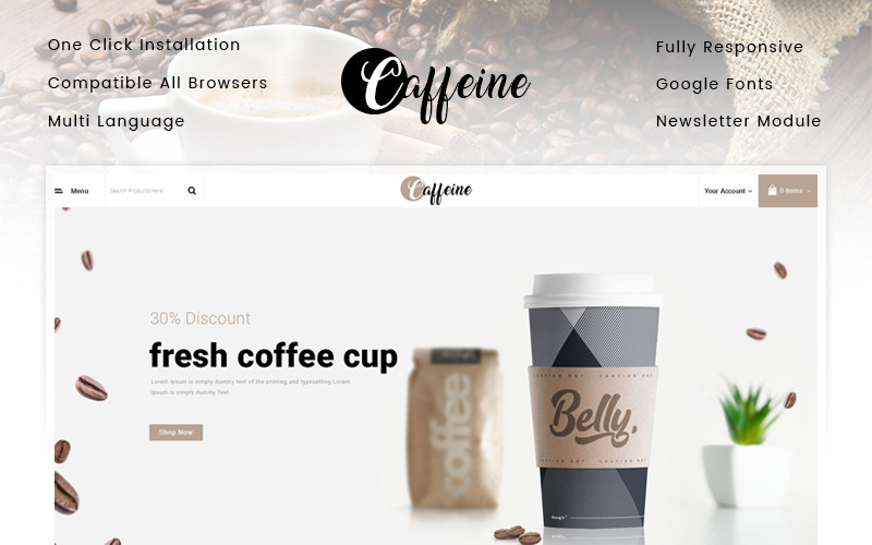 шаблон opencart кофейни