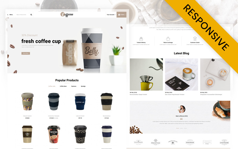 Koffein – Coffee Store OpenCart reszponzív sablon