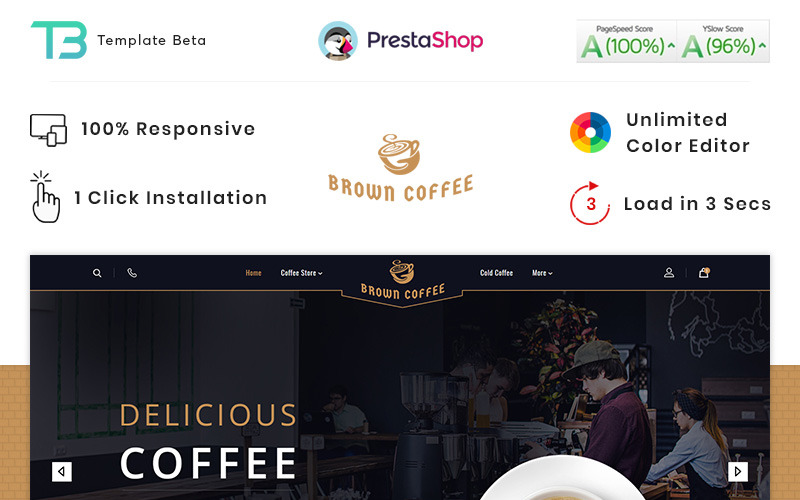 Brauner Kaffee - Das Kaffee PrestaShop Thema
