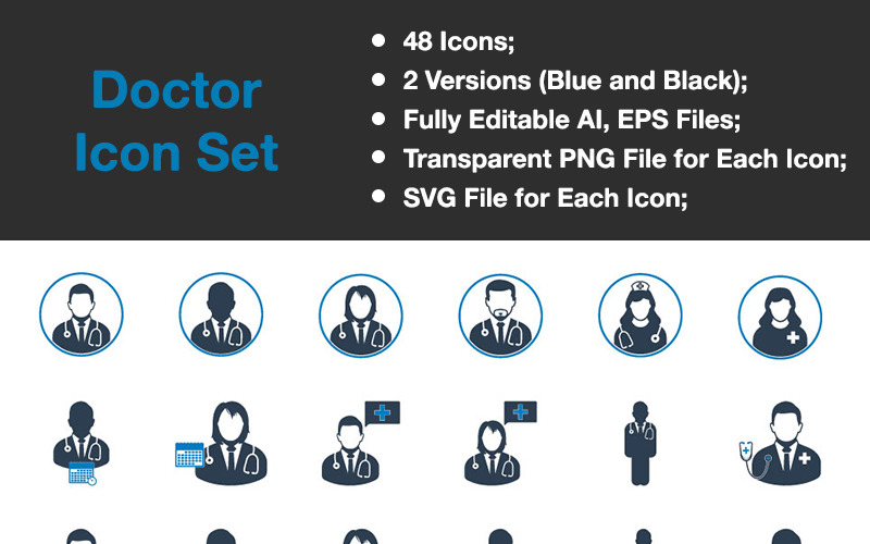 Download Набор иконок "Doctor - Premium Vector Icon Set" / Doctor - Premium Vector Icon Set - Набор иконок на тему графика doctor icon set vector sign symbol physician consultant medical care help service nurse male female online first aid patient stethoscope