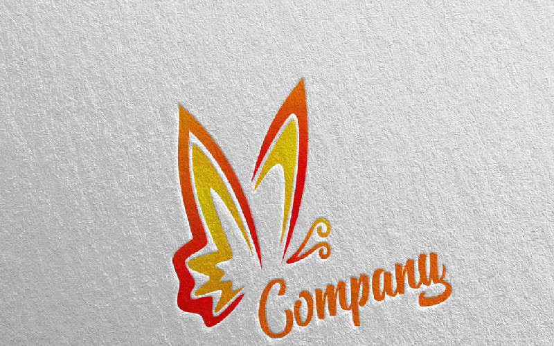 Kelebek Renkleri 5 Logo Şablonu