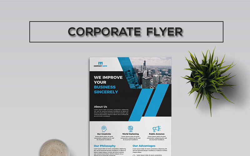 Download Фирменный стиль "Elegant Business Flyer - Corporate Identity Template" / Elegant Business Flyer - Corporate Identity Template - Фирменный стиль на тему графика a4,ad,advertise,advertising,agency,blue,business,flyer,clean,company,corporate,creative,design,elegant,orange,green,magazine,marketing,modern,multipurpose