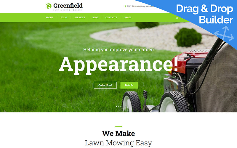 GreenField - szablon Moto CMS 3 do koszenia trawnika