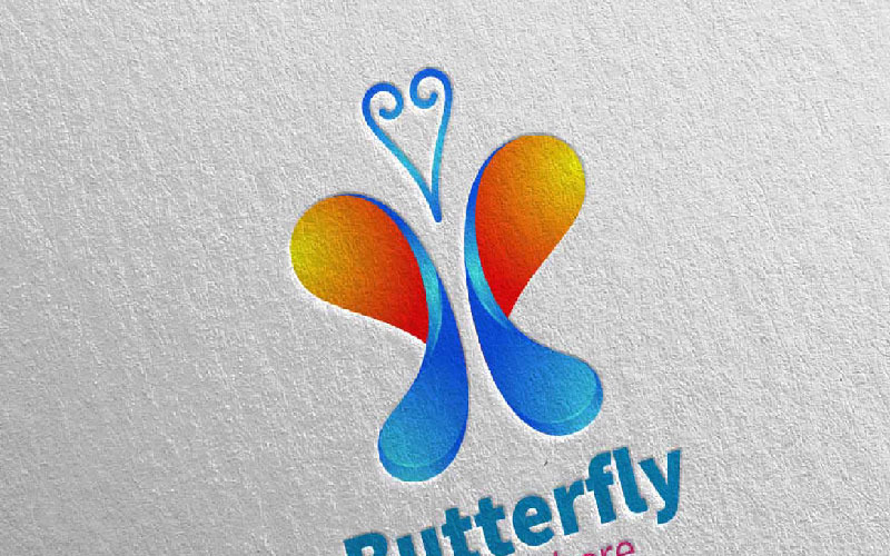 Modello di logo di colori farfalla 10