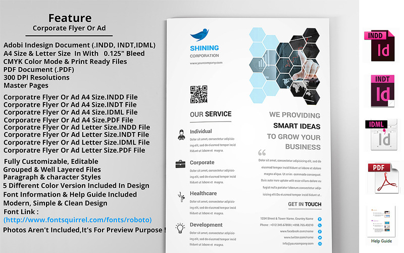 Download Фирменный стиль "Unique Shape Flyer - Corporate Identity Template" / Unique Shape Flyer - Corporate Identity Template - Фирменный стиль на тему графика a4 annual report brochure business catalog template catalogue clean corporate creative customizable design graphic infographic layout modern product professional project