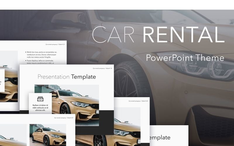 Car Rental PowerPoint template 90086 TemplateMonster