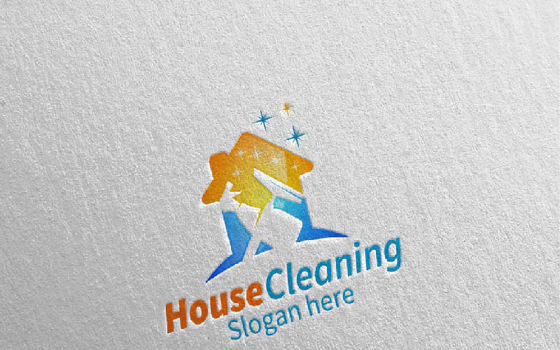 Download Шаблон логотипа "Cleaning Service with Eco Friendly 10 Logo Template" / Cleaning Service with Eco Friendly 10 Logo Template - Шаблон логотипа на тему графика cleaning logo maid service housework vector icon house wash broom work household brush dust water clean housekeeping mop