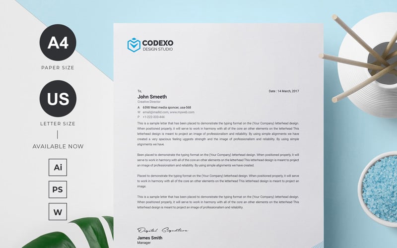 Codexo Letterhead Corporate Identity Template