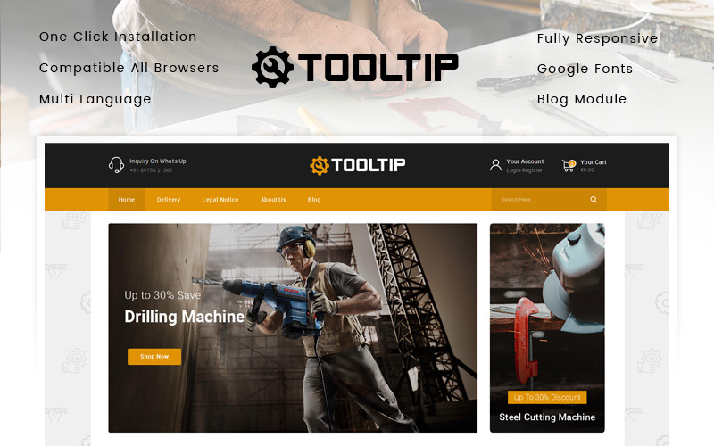 магазин ручных инструментов prestashop тема