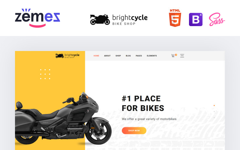Brightcycle - шаблон веб-сайту магазину мотоциклів