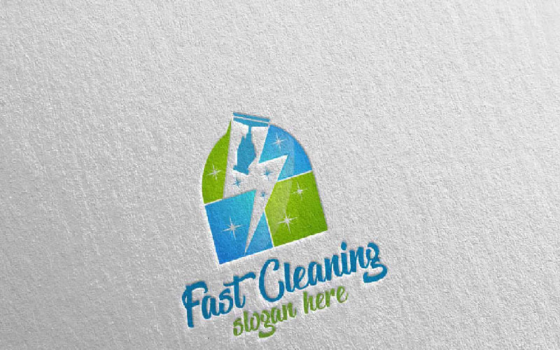 Download Шаблон логотипа "Cleaning Service with Eco Friendly 15 Logo Template" / Cleaning Service with Eco Friendly 15 Logo Template - Шаблон логотипа на тему графика cleaning logo maid service housework vector icon house wash broom work household brush dust water clean housekeeping mop