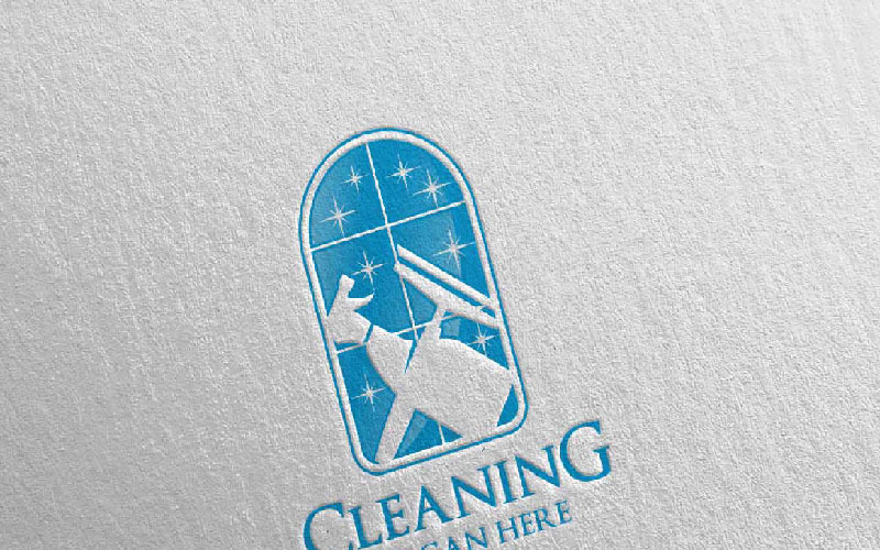 Download Шаблон логотипа "Cleaning Service with Eco Friendly 18 Logo Template" / Cleaning Service with Eco Friendly 18 Logo Template - Шаблон логотипа на тему графика cleaning logo maid service housework vector icon house wash broom work household brush dust water clean housekeeping mop